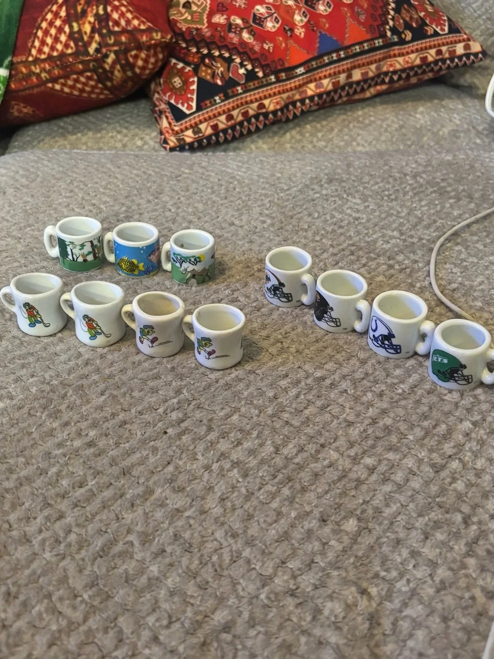 Vintage Mini Ceramic Mug Lot 11 NFL Football Golf Animal Miniature Cups